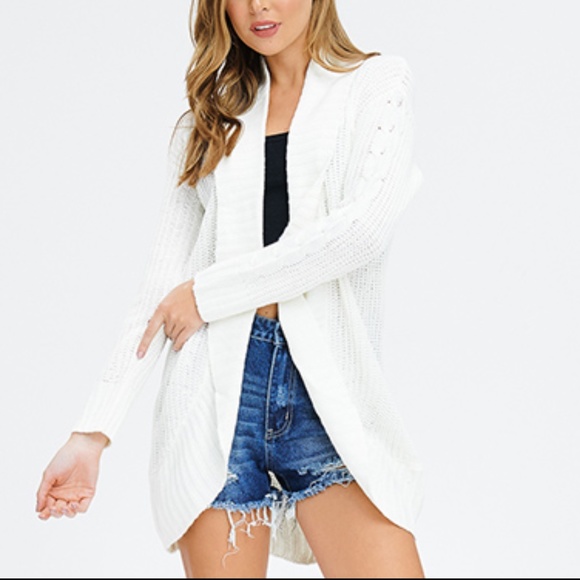 Sweaters - OFF WHITE KNIT CARDIGAN